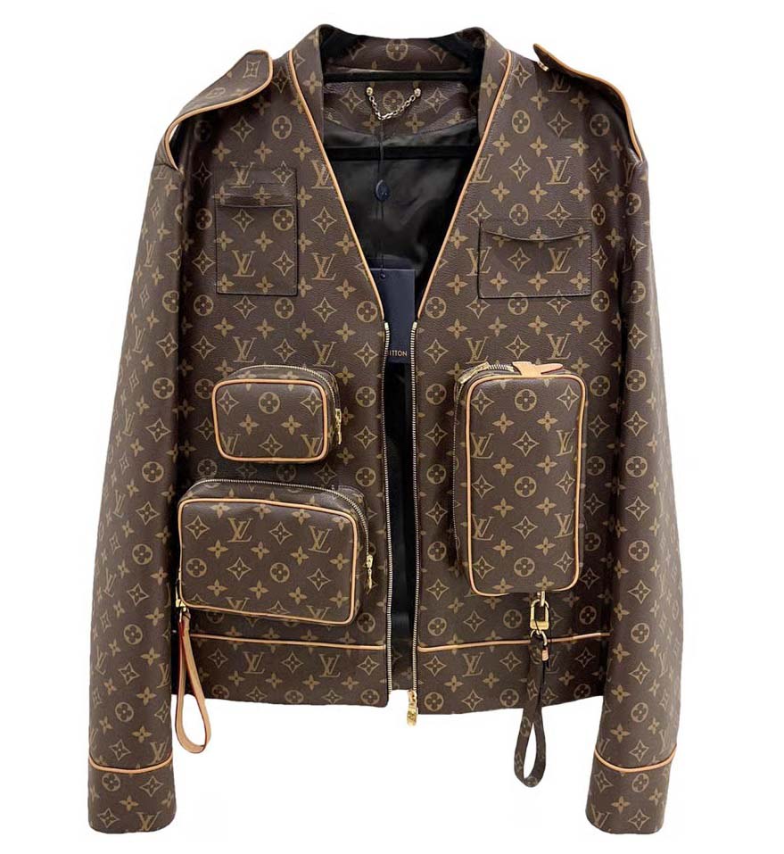 Louis Vuitton Monogram Brown Utility Leather Jacket Hit Store