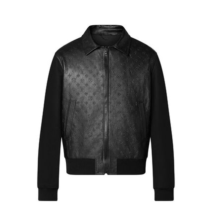 Louis Vuitton Monogram Embossed Black Leather Jacket - 2Hit Store