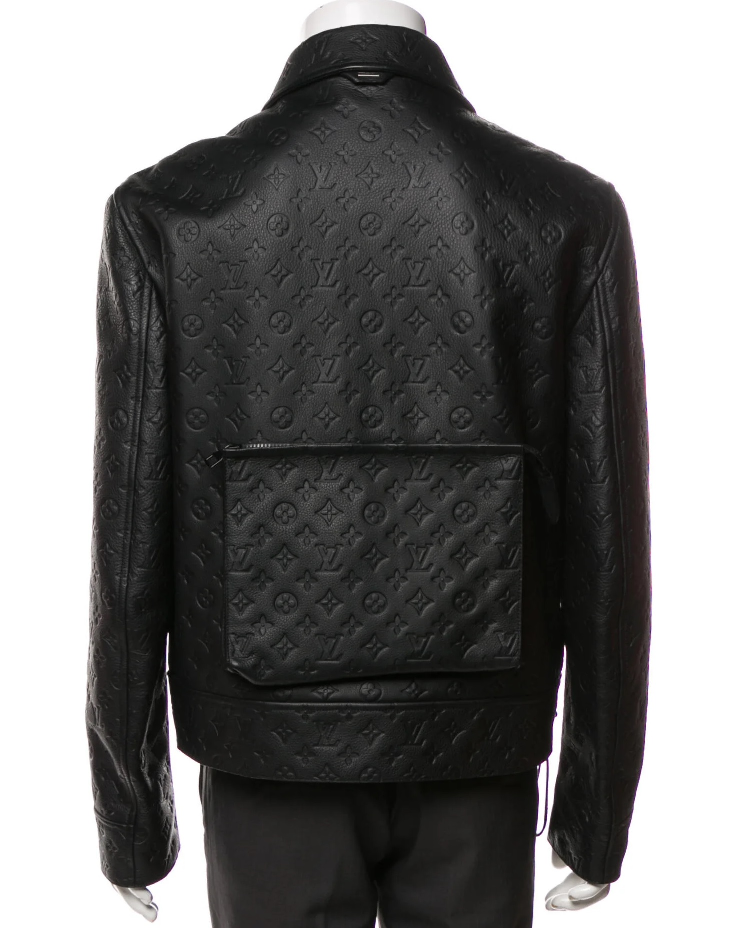 Louis Vuitton Monogram Embossed Black Utility Leather Jacket - 2Hit Store