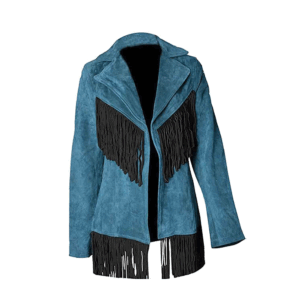 Turquoise Suede Fringe Jacket