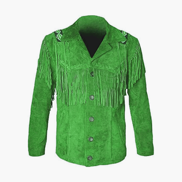 Fringe Jacket For Men Green