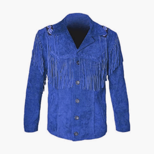 Fringe Jacket For Men Navy Blue