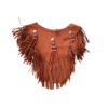 FRINGE CAPE SHAWL BROWN
