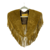 SUEDE FRINGE SHOULDER COVER GOLDEN