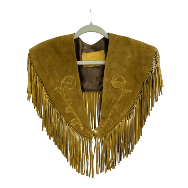 SUEDE FRINGE SHOULDER COVER GOLDEN