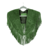SUEDE FRINGE SHOULDER COVER GREEN