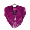SUEDE FRINGE SHOULDER COVER PINK