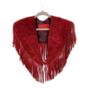 SUEDE FRINGE SHOULDER COVER RED