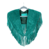 SUEDE FRINGE SHOULDER COVER TURQO