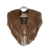 SUEDE FRINGE SHOULDER COVER BROWN