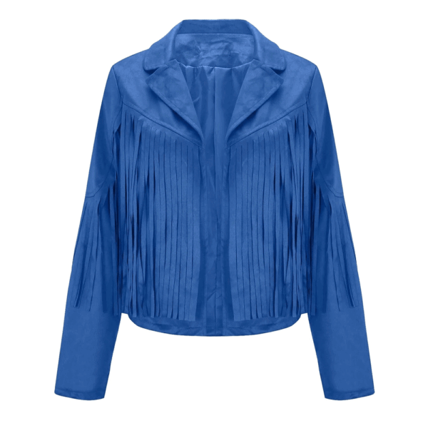 Cowgirl Fringe Blue Suede Jacket