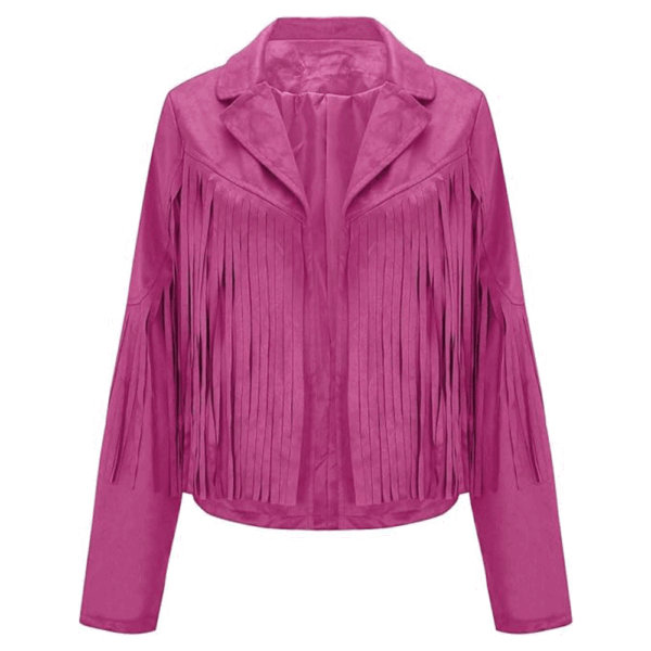 Cowgirl Fringe Pink Suede Jacket