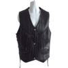 Black Leather Fringe Vest For Men