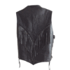 Black Leather Fringe Vest For Men MWV703 - Image 4