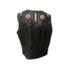 Black Real Leather Fringe Beaded Vest For Men MWV718 - Image 4