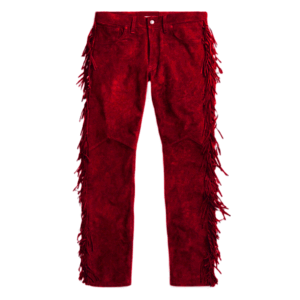 Red Suede leather pants