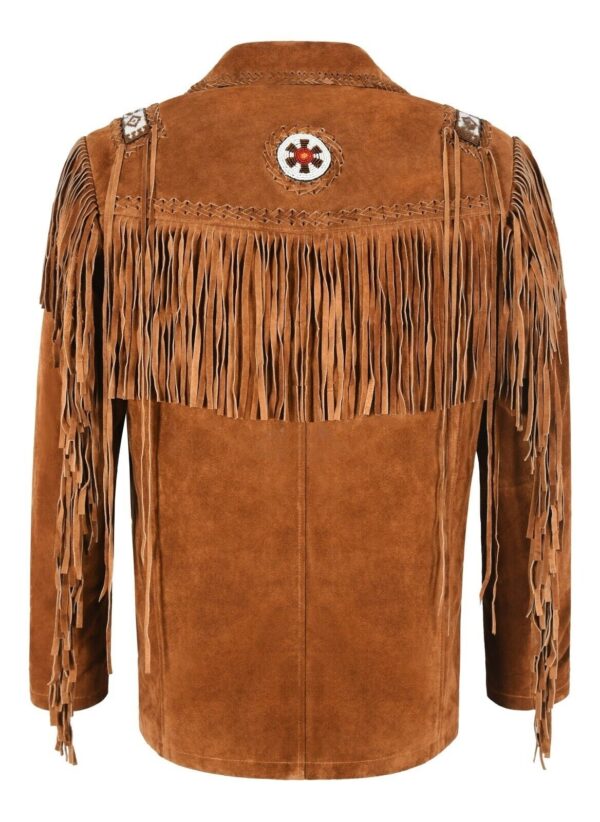 Fringe Jacket For Men Brown Suede Leather MWJ2501 - Image 2