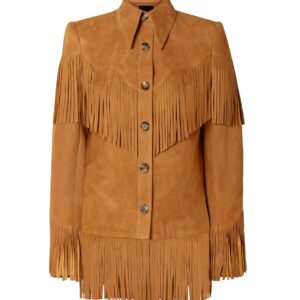 brown Suede Fringe Coat jacket
